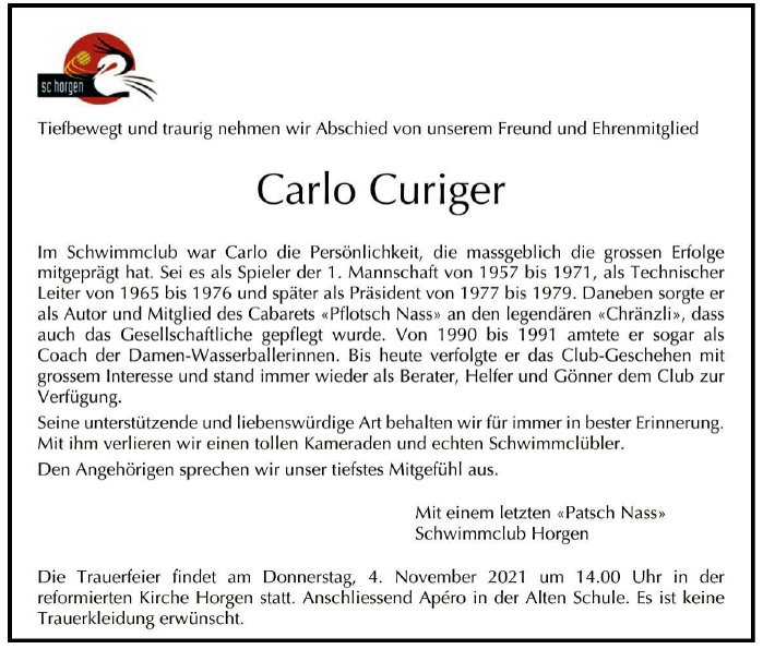 Abschied von Carlo Curiger